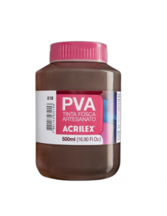 Pintura para Artesanía PVA Chocolate 500ml, ACRILEX