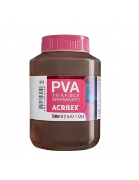Pintura para Artesanía PVA Chocolate 500ml, ACRILEX
