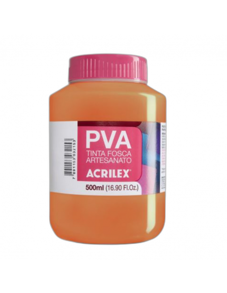 Pintura para Artesanía PVA Naranja 500ml, ACRILEX