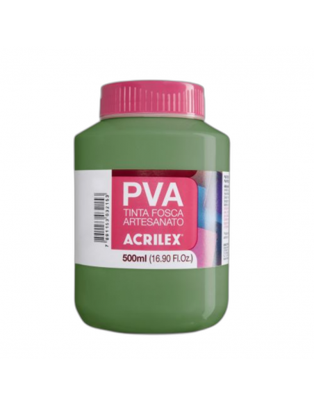 Pintura para Artesanía PVA Verde Musgo 500ml, ACRILEX