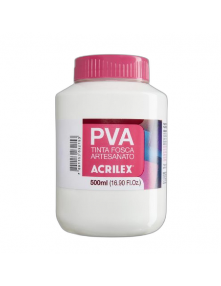 Pintura para Artesanía PVA Blanco 500ml, ACRILEX
