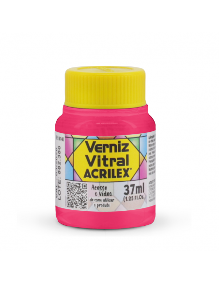 Barniz Vitral Rojo Carmin 37 ML, ACRILEX