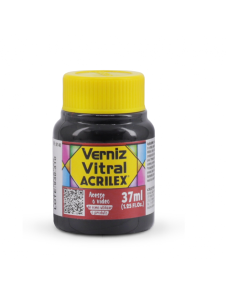 Barniz Vitral Rojo 37 ML, ACRILEX
