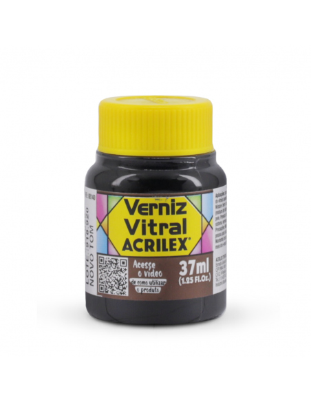 Barniz Vitral Marrón 37 ML, ACRILEX
