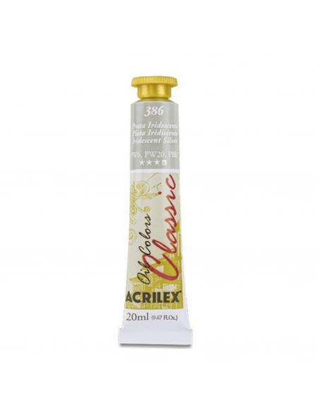 Oil Colors 386 Plata Iridiscente Metálico 20ml ACRILEX
