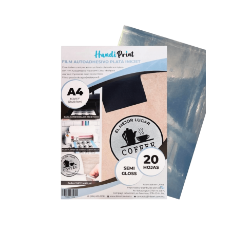 Film Autoadhesivo Plateado A4 LIDEART