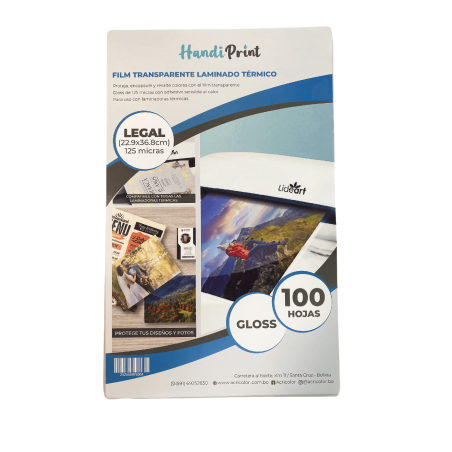 Lamina para Plastificar Legal 125 Micras - Handi Print