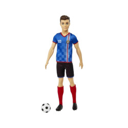 Muñeco Ken Barbie Futbolista Camisa Azul - jobbi