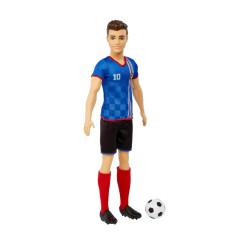 Muñeco Ken Barbie Futbolista Camisa Azul - jobbi