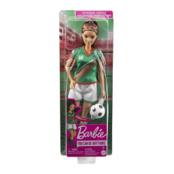 Muñeca Barbie Futbolista con Camiseta Verde - jobbi