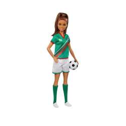 Muñeca Barbie Futbolista con Camiseta Verde - jobbi