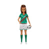 Muñeca Barbie Futbolista con Camiseta Verde - jobbi