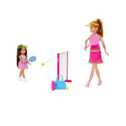 Muñecas de Barbie Stacie y Chelsea Juego de tenis - jobbi