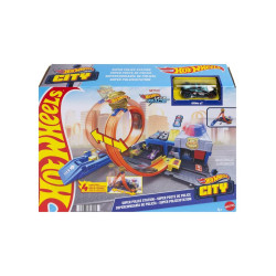 Juego de pistas de coche, súper estación de policía HOT WHEELS - jobbi