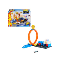 Juego de pistas de coche, súper estación de policía HOT WHEELS - jobbi