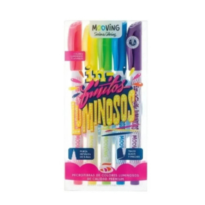 Micropen Luminosas x 5 Coloring - MOOVING - jobbi