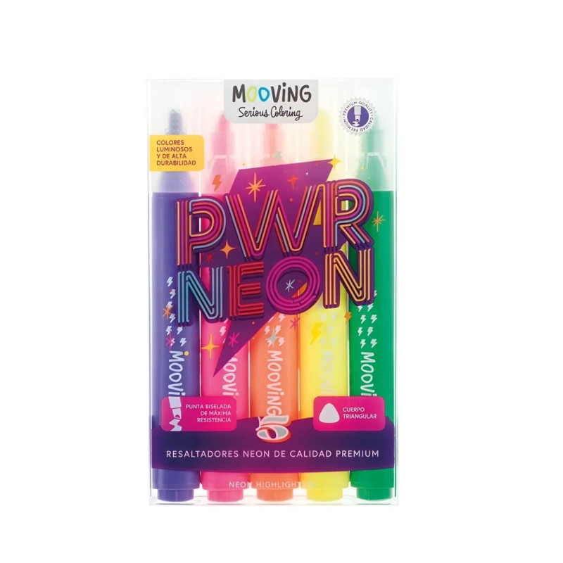 Resaltadores Neón x5 MOOVING -  jobbi