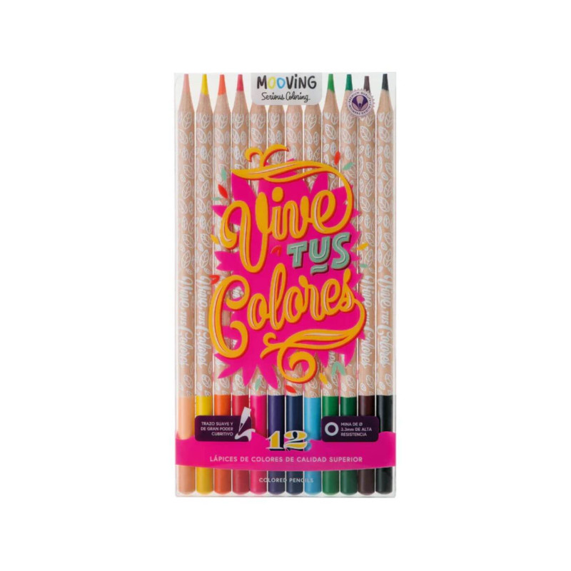 Set de Lapices de colores x 12 Coloring MOOVING - jobbi