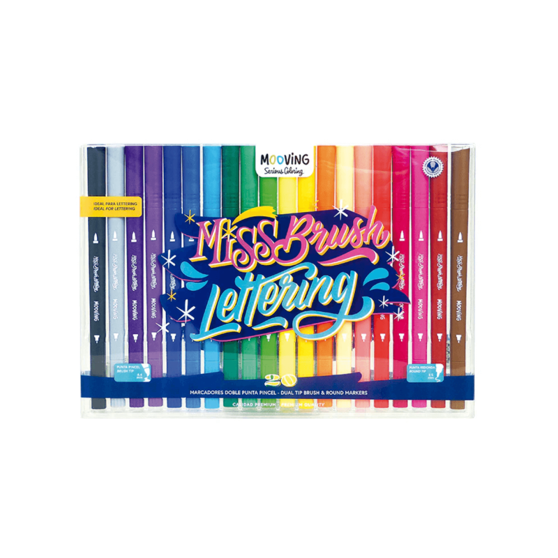 Set de marcadores x20 doble punta pincel MOOVING