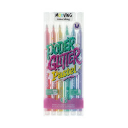 Set de Juego de Boligrafo Tinta Gel Glitter X5 MOOVING - jobbi