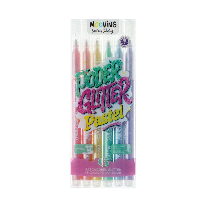 Set de Juego de Boligrafo Tinta Gel Glitter X5 MOOVING - jobbi