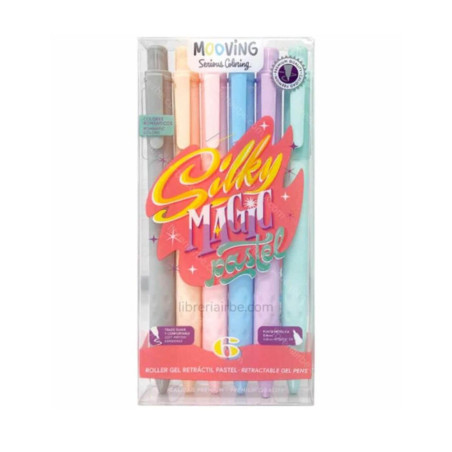 Bolígrafo Gel retráctil Pastel x 6 Coloring MOOVING - jobbi