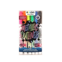 Set de Marcadores Metálicos Plateados X6  MOOVING - jobbi