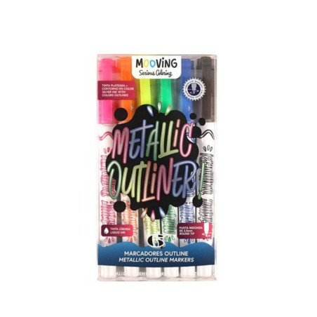 Set de Marcadores Metálicos Plateados X6  MOOVING - jobbi