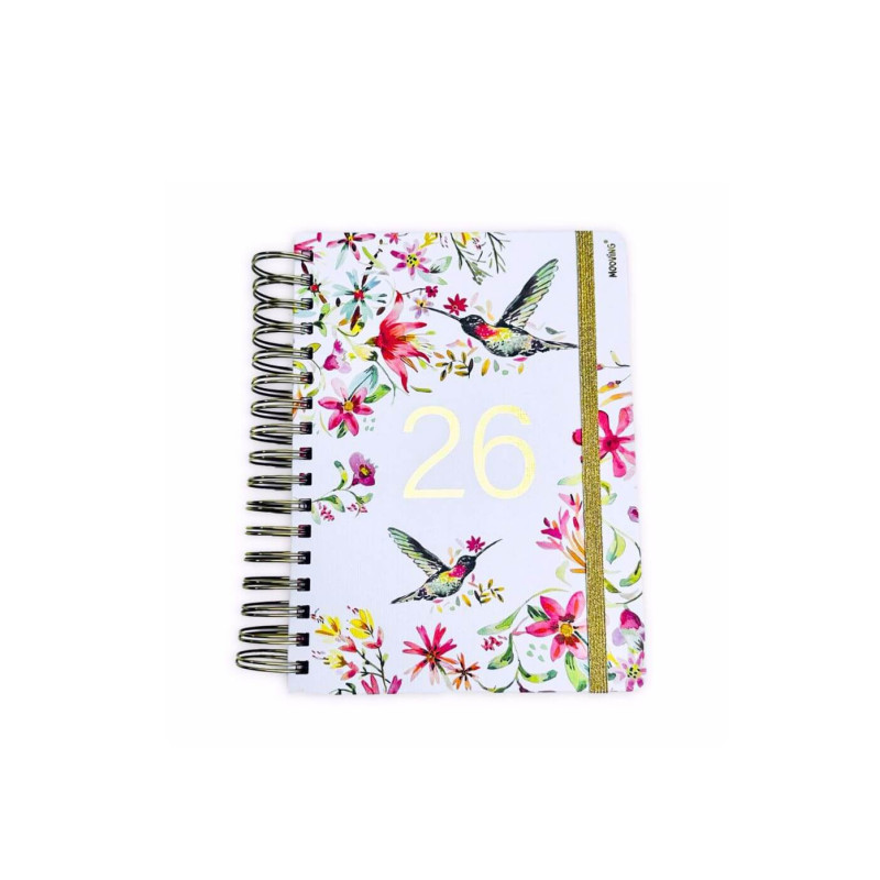 Agenda Color Blanco con Diseño Floral MOOVING - jobbi