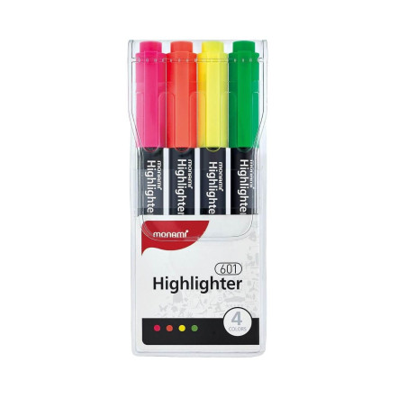 Resaltadores Neón con 4 Colores MONAMI- jobii
