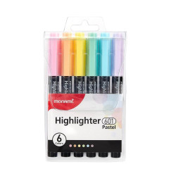 Resaltadores Blister  Color Pastel con 6 Colores MONAMI - jobbi