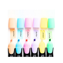 Resaltadores Blister Pastel con 6 Colores MONAMI