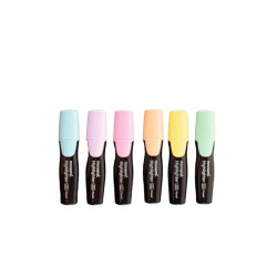 Resaltadores Blister Pastel con 6 Colores MONAMI