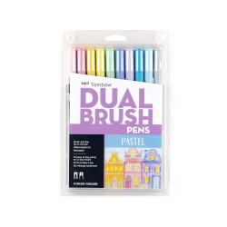 Marcadores de Doble Punta 10 Colores Pastel MONAMI - jobbi