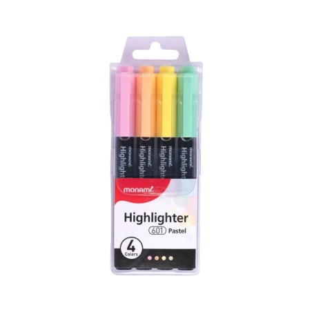 Resaltadores Pastel con 4 Colores MONAMI - jobbi