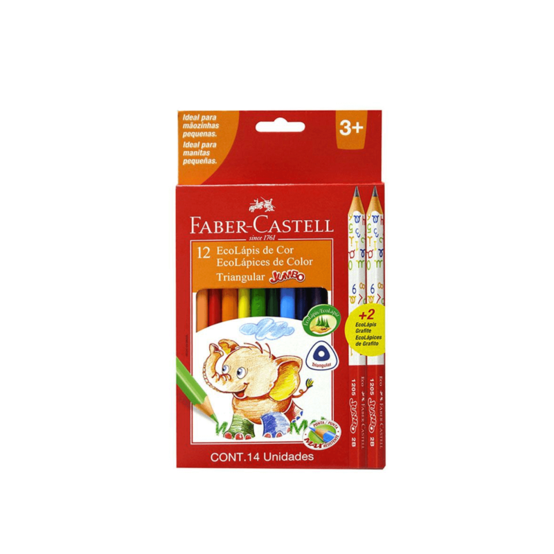 FABER CASTELL Lápices de Colores Jumbo 12+2