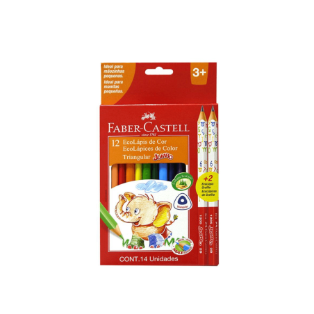 FABER CASTELL Lápices de Colores Jumbo 12+2