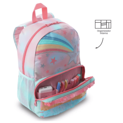 Mochila Totto Rosa con Arcoiris M