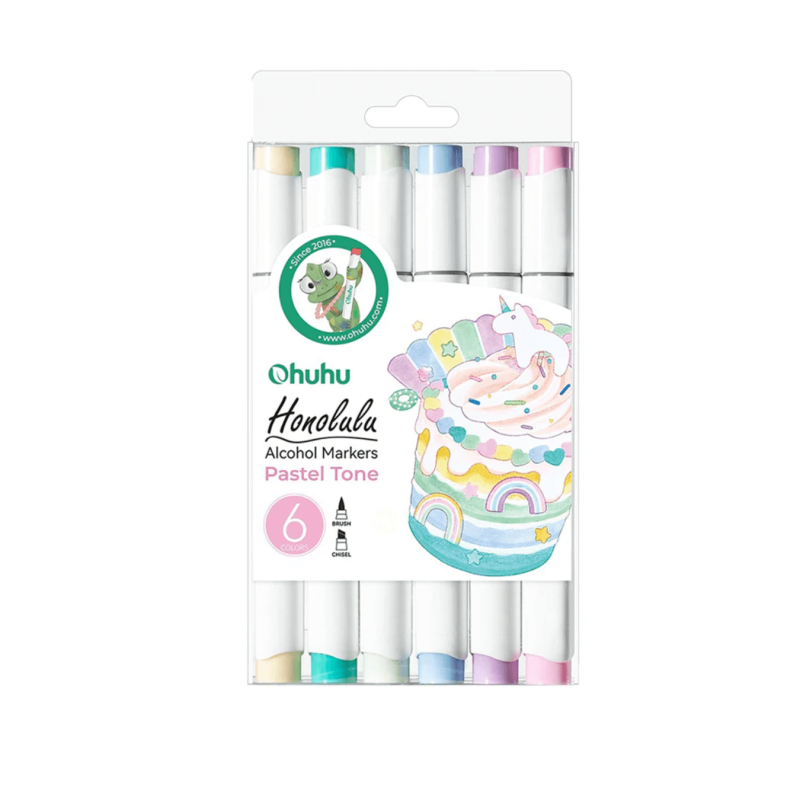 Marcadores Ohuhu Honolulu Set de 6 Tonos Pastel - JOBBI