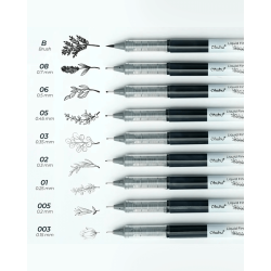 Rotuladores Ohuhu kohala De Punta Fina Set De 9 Tamaños - JOBBI