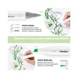 Marcadores Ohuhu Set de 48 Tonos Blossoming - JOBBI