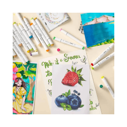 Marcadores Ohuhu Dual Tips 320 Tonos Punta Picel y Biselada-JOBBI