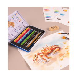 Colores Acuarelables Todo Mina Set de 12 + Pincel - MILAN