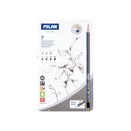 Set 7 Lápices De Grafito Para Dibujo Técnico - MILAN