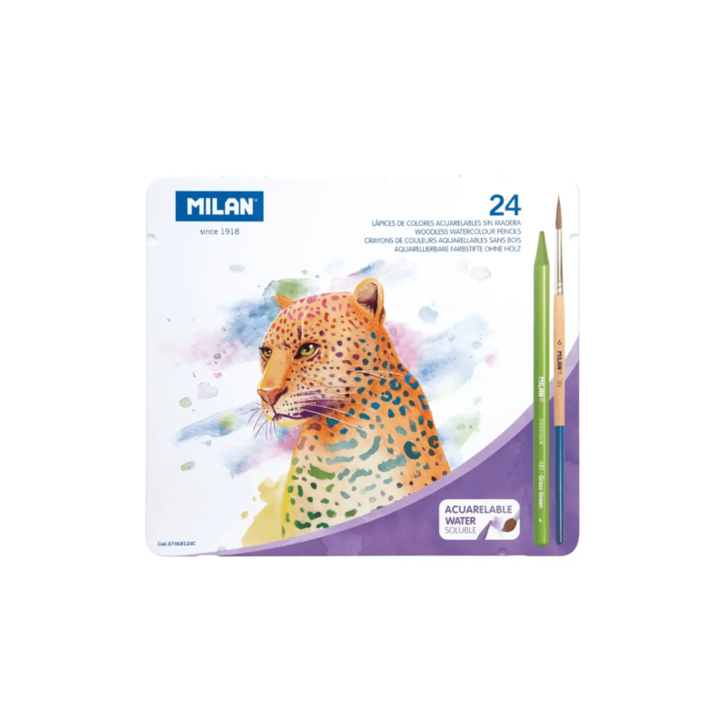Lápices de colores acuarelables todo mina Set de 24 - MILAN