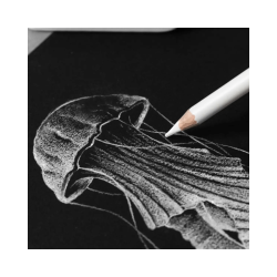 3 Lápices Blancos De Dibujo Mina Gruesa MILAN Art - MILAN