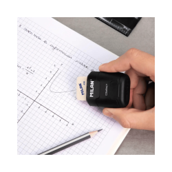 Sacapuntas (tajador) Doble Con Portagomas - MILAN