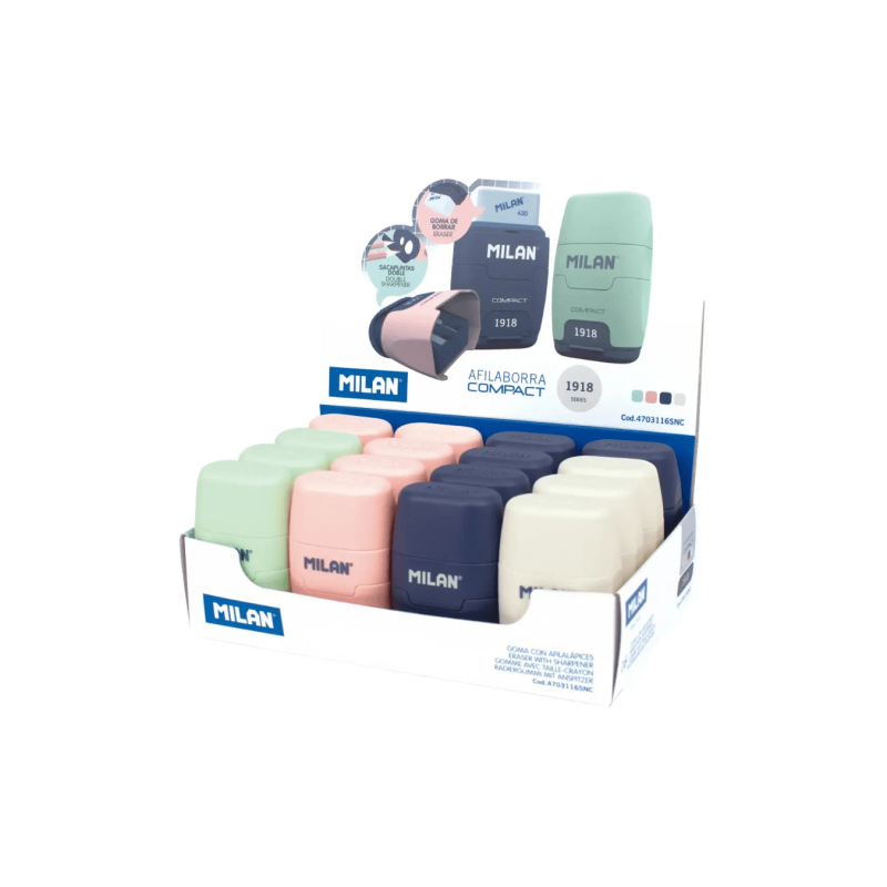 Sacapuntas (tajador) Doble Con Portagomas - MILAN