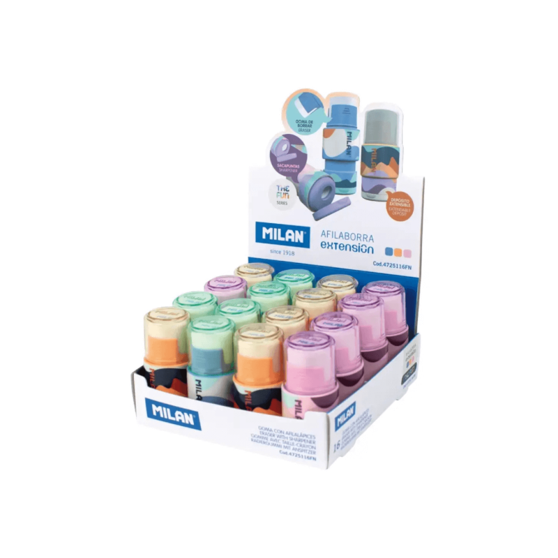 Sacapuntas Largo (tajador) Con Portagomas - MILAN