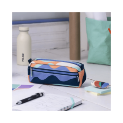 Estuche Escolar Portatodo Rectangular Con 2 Cremalleras - MILAN